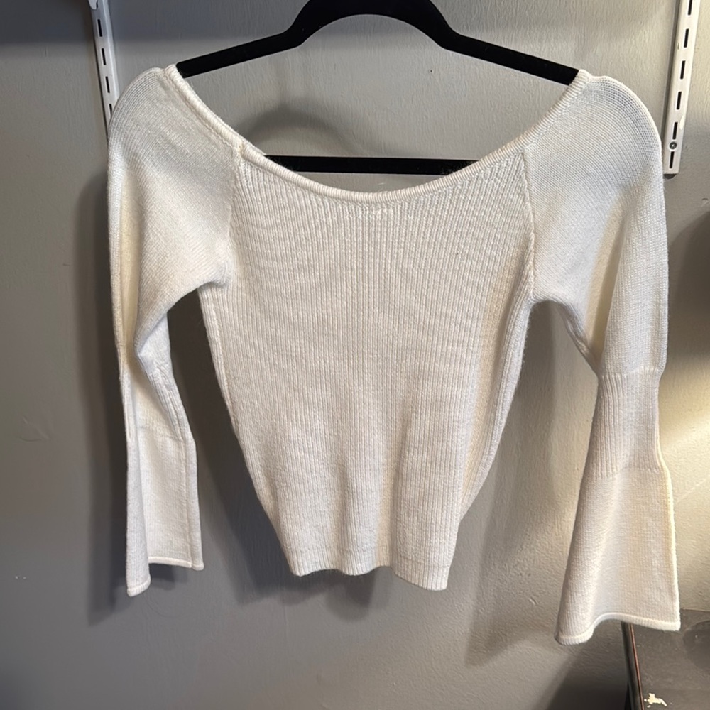 Chic White Knit Sweater - Picture 3 of 3